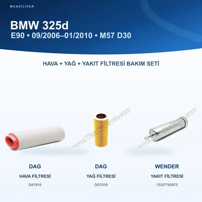 BMW 3 (E90) Hava+Yağ+Yakıt Filtre Bakım Seti