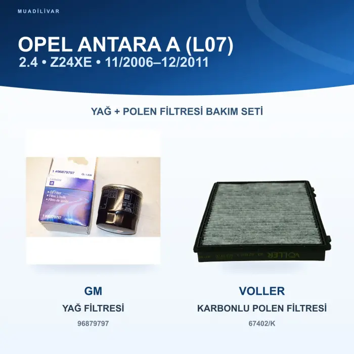 OPEL ANTARA A (L07) Yağ+Polen Filtre Bakım Seti