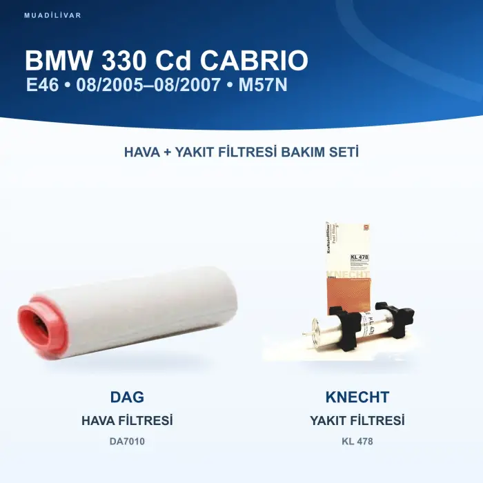 BMW 3 (E46) Hava+Yakıt Filtre Bakım Seti