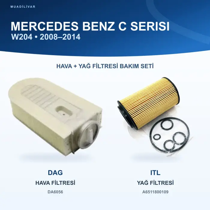 MERCEDES BENZ C (W204) Hava+Yağ Filtre Bakım Seti