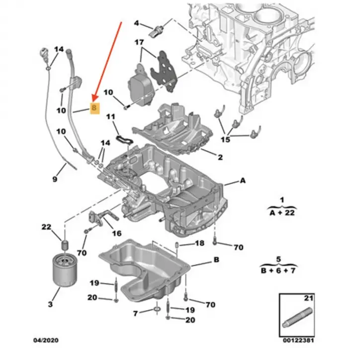 Opel Grandland 2018- Motor Yağ Cubuk Borusu 3553470 PSA