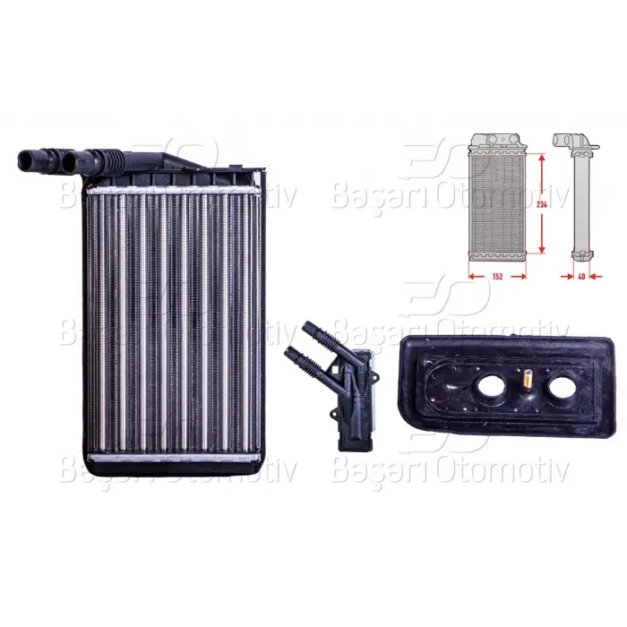 Renault Kangoo 1997- Kalorifer Radyatörü Mekanik MT AT 234X152X40 MM 7701205538 Autolux