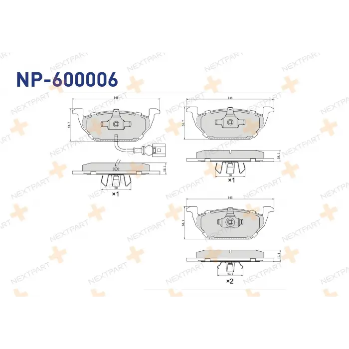 VW Golf 1998-2005 Fren Balata Ön Fisli 1J0698151D Nextpart
