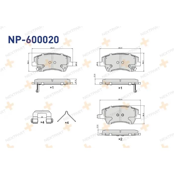 Hyundai Elantra 2015- Fren Balata Ön Ikazli Tel Delikli Ince Kulakli 58101-G2A00 Nextpart