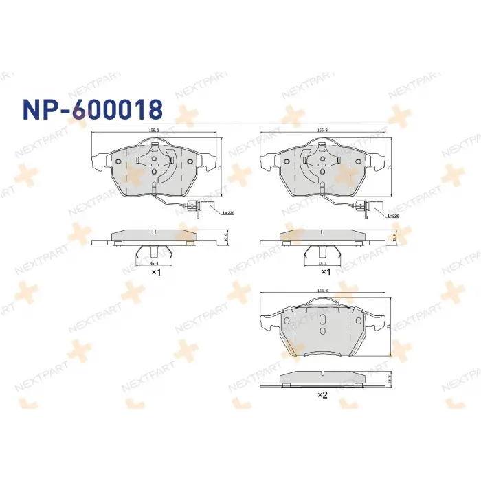 VW Passat 1997-2004 Fren Balata Ön Fisli 40B698151AB Nextpart