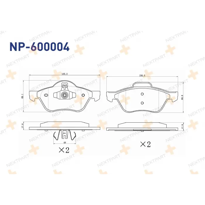 Renault Megane 2002-2008 Fren Balata Ön 410600012R Nextpart