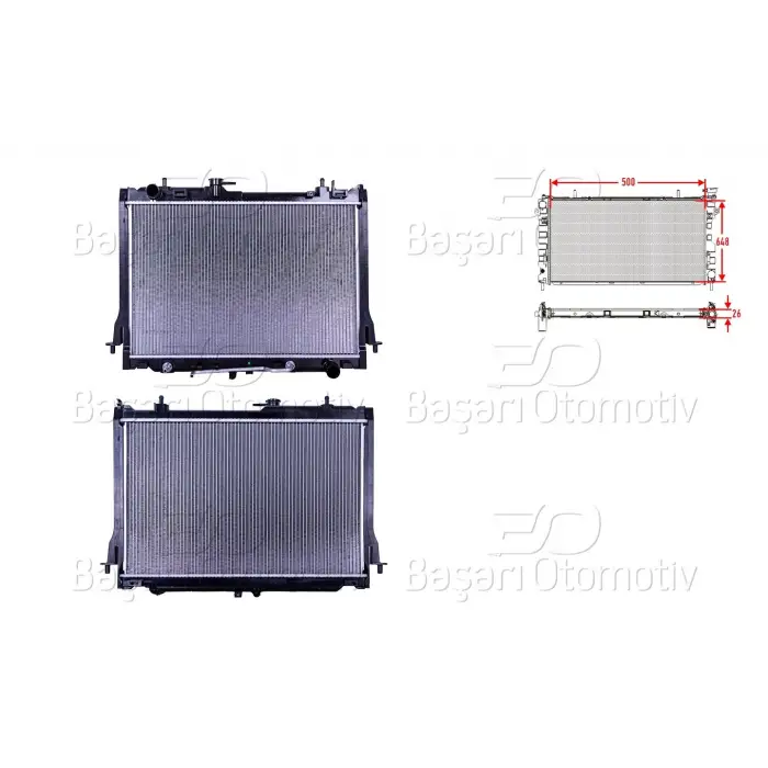 Isuzu D-max 2012- Su Radyatörü Brazing AT 500X648X26 8981372764 Wisco