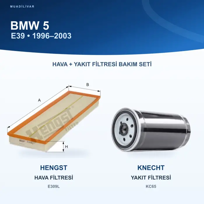 BMW 5 (E39) Hava+Yakıt Filtre Bakım Seti