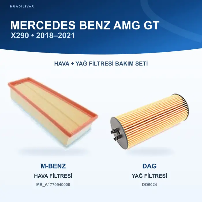 MERCEDES BENZ AMG GT (X290) Hava+Yağ Filtre Bakım Seti
