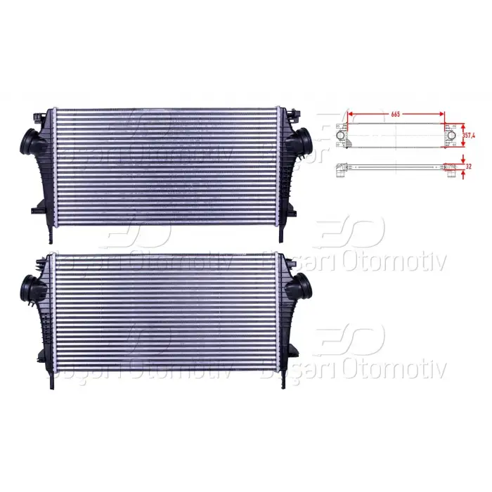 Opel Insignia 2008-2017 Turbo Radyatörü Intercooler 665X357 4X32 8ML376746481 Wisco