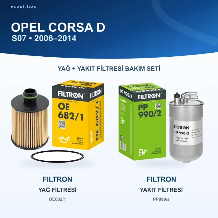 OPEL CORSA D (S07) Yağ+Yakıt Filtre Bakım Seti