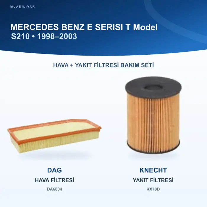 MERCEDES BENZ E (S210) Hava+Yakıt Filtre Bakım Seti