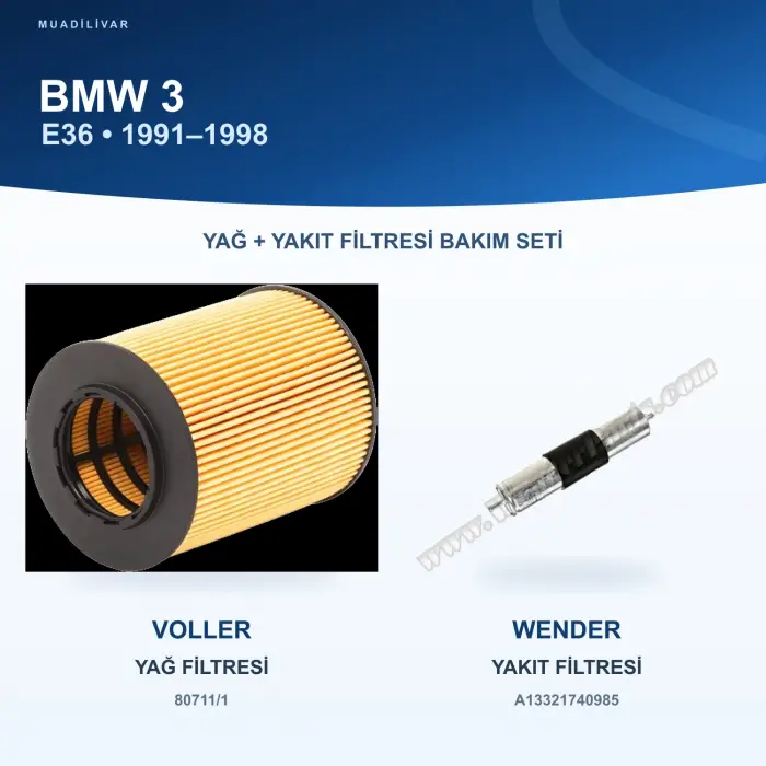 BMW 3 (E36) Yağ+Yakıt Filtre Bakım Seti