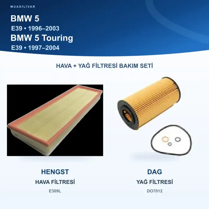 BMW 5 (E39) Hava+Yağ Filtre Bakım Seti