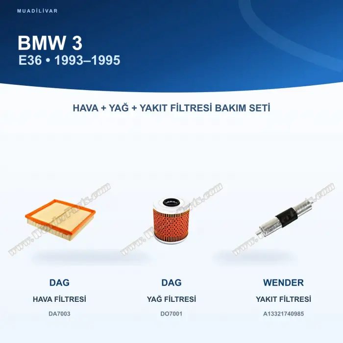 BMW 3 (E36) Hava+Yağ+Yakıt Filtre Bakım Seti