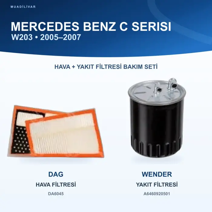 MERCEDES BENZ C (W203) Hava+Yakıt Filtre Bakım Seti