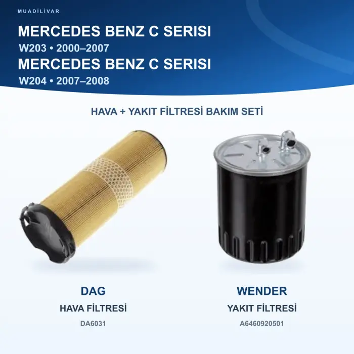 MERCEDES BENZ C (W203) / MERCEDES BENZ C (W204) Hava+Yakıt Filtre Bakım Seti