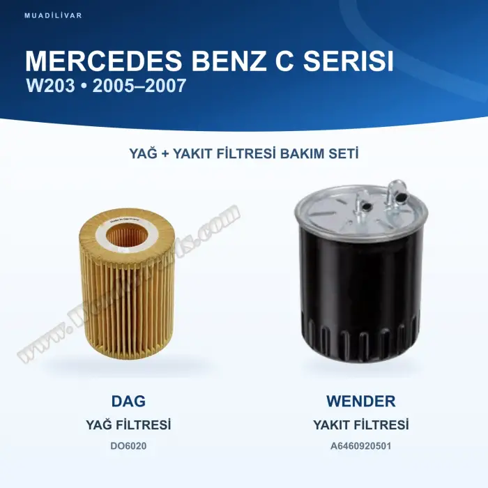 MERCEDES BENZ C (W203) Yağ+Yakıt Filtre Bakım Seti