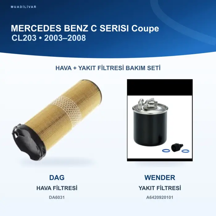 MERCEDES BENZ C (CL203) Hava+Yakıt Filtre Bakım Seti