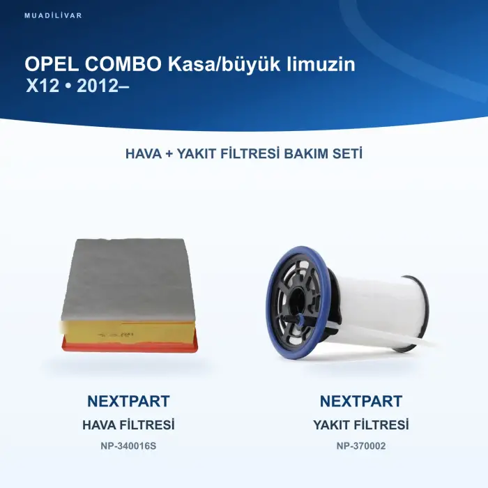 OPEL COMBO (X12) Hava+Yakıt Filtre Bakım Seti