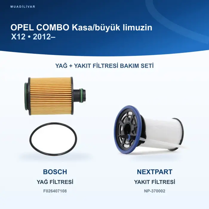 OPEL COMBO (X12) Yağ+Yakıt Filtre Bakım Seti