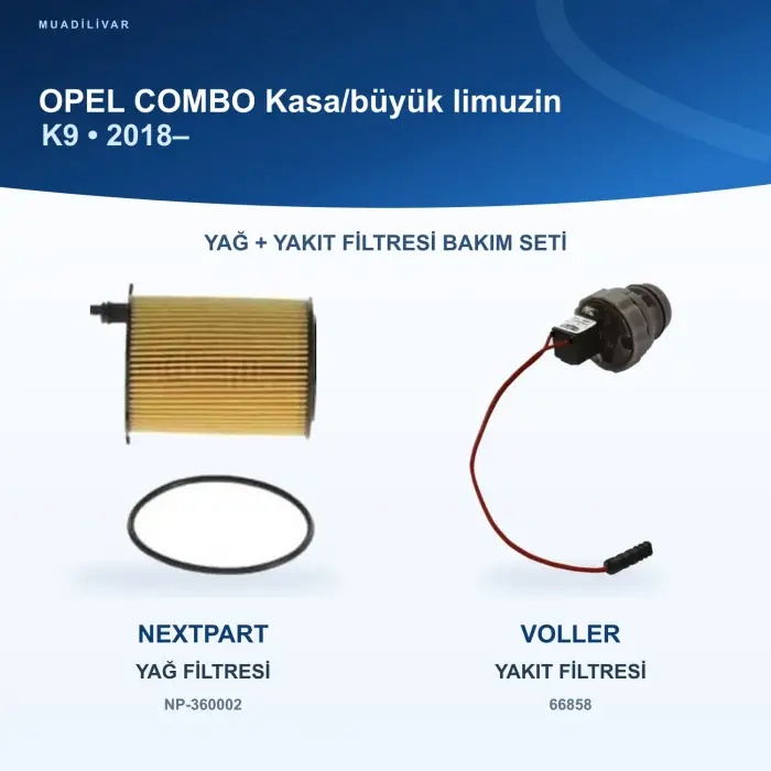 OPEL COMBO (K9) Yağ+Yakıt Filtre Bakım Seti
