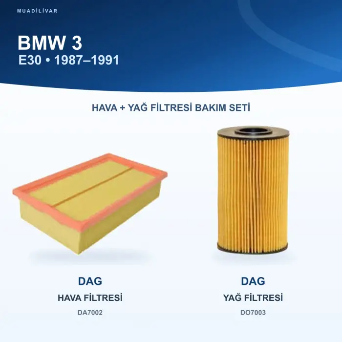 BMW 3 (E30) Hava+Yağ Filtre Bakım Seti