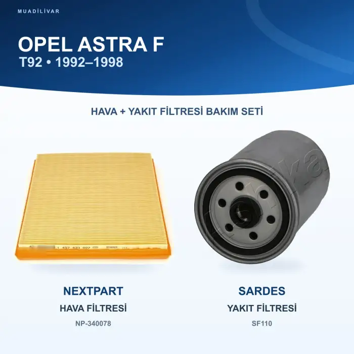 OPEL ASTRA F (T92) Hava+Yakıt Filtre Bakım Seti