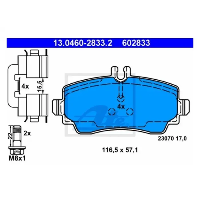 Fren Balatası W168 Ön 140>210