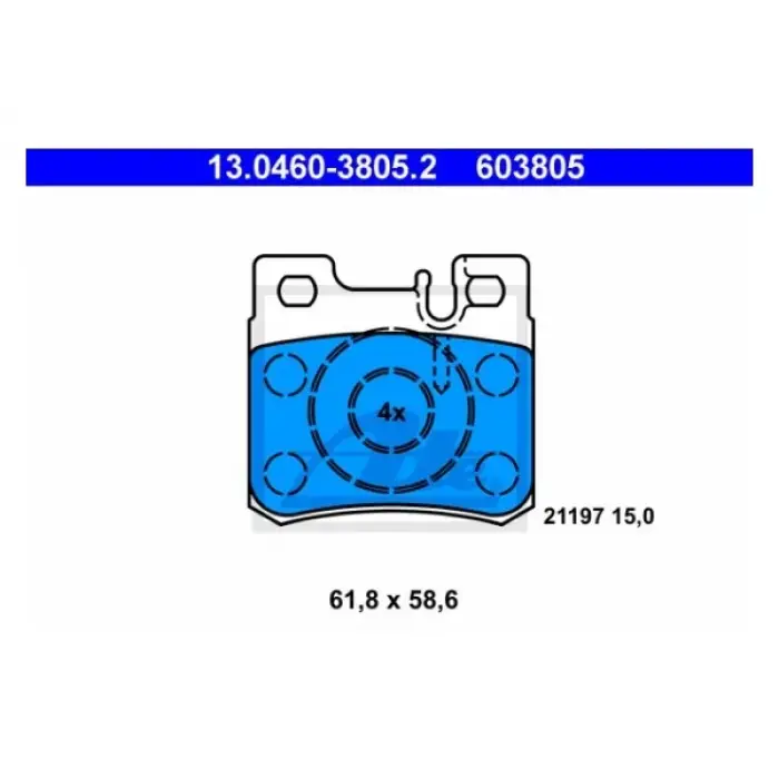 Fren Balatası W210 Arka; Çift Pim 200>300
