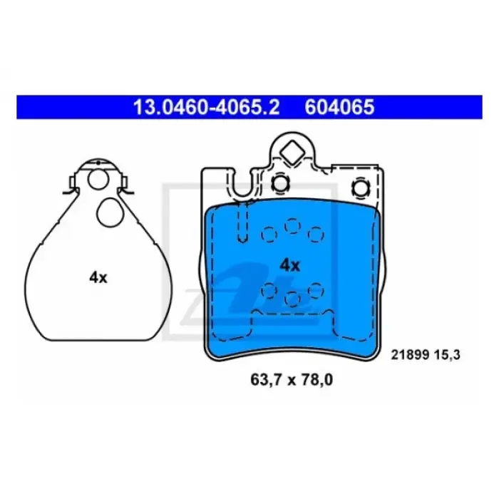 Fren Balatası W210 Arka; Tek Pim 240>430
