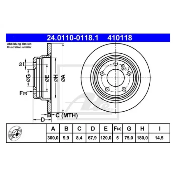 Fren Diski E32 Arka Düz 730i