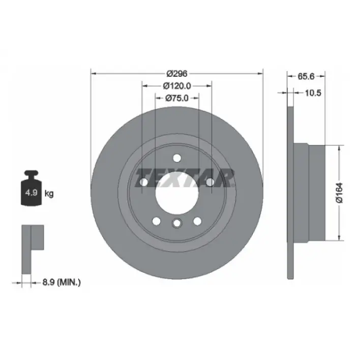 Fren Diski E87 E90 Arka Düz 118/120i; 316>320i 316/318d