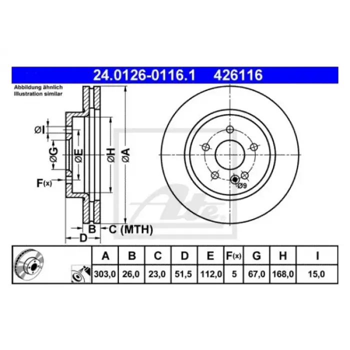 Fren Diski W163 Ön Havalı 230>430 1998-00