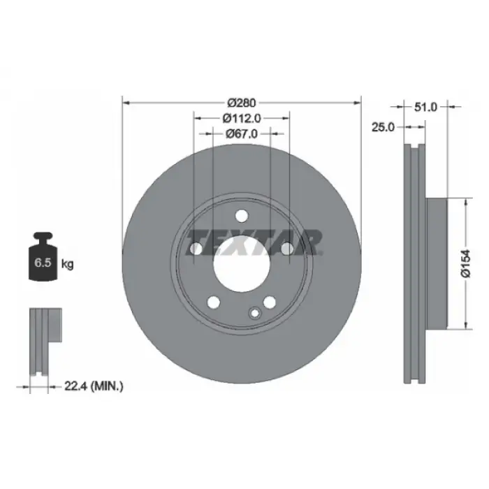 Fren Diski W176 W246 C117 Ön Havalı A/B160/180 CLA180