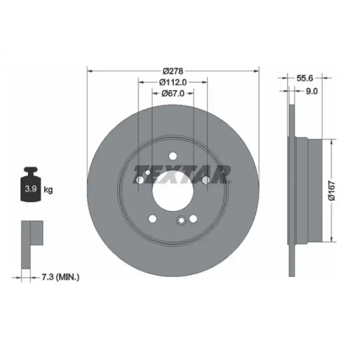 Fren Diski W202 W203 W210 Arka Düz C200>280; E200>300