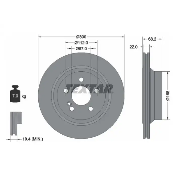 Fren Diski W211 W212 Arka Havalı 200>500