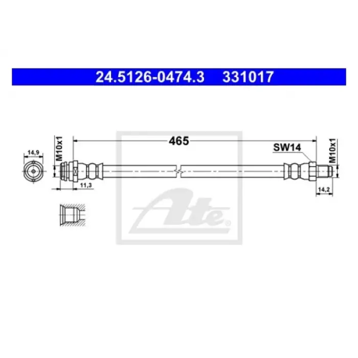 Fren Hortumu W169 W245 Ön