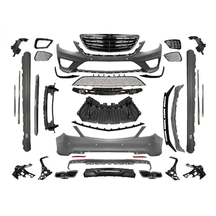 Gövde Kiti W222 PDCli:Ön/Arka, 00-00-Çıkış, Mrşp-li, Panj-lu, Egz.Uçlu -AMG S63 Black-Line- 2013-17