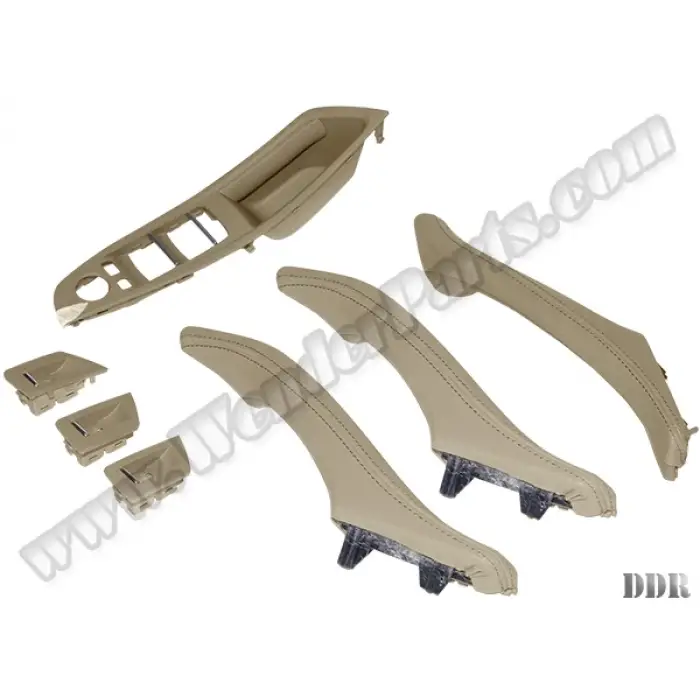Kapı Tutamak Seti F10+LCI Ön&Arka; Krema Deri Kaplamalı