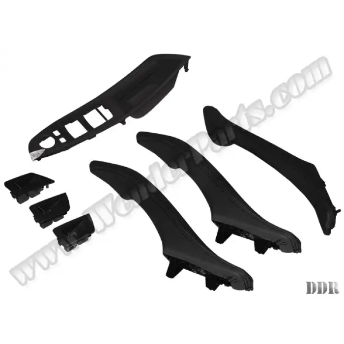 Kapı Tutamak Seti F10+LCI Ön&Arka; Siyah Deri Kaplamalı