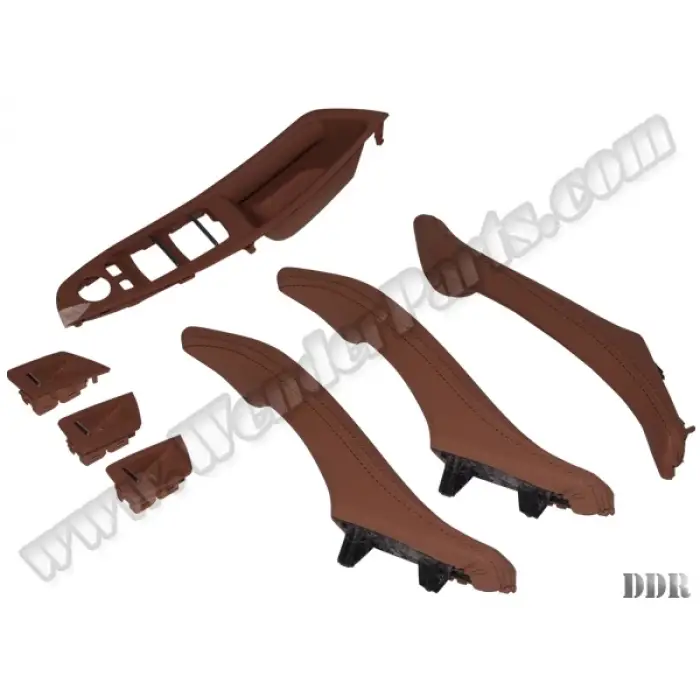 Kapı Tutamak Seti F10+LCI Ön&Arka; Tarçın Deri Kaplamalı