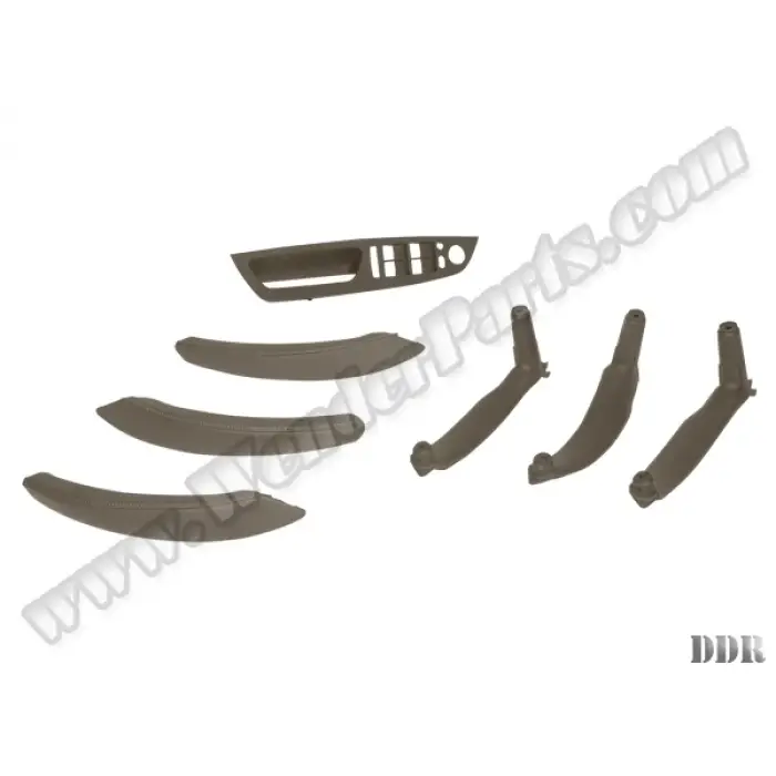 Kapı Tutamak Seti X5:E70+LCI X6:E71 Ön&Arka; Bej Deri Kaplamalı