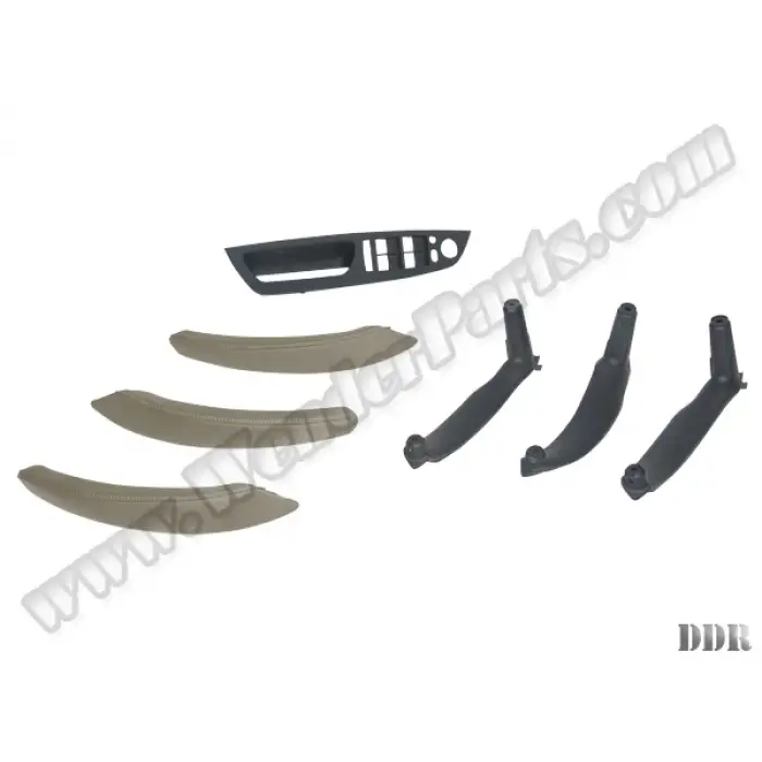 Kapı Tutamak Seti X5:E70+LCI X6:E71 Ön&Arka; Krema Deri Kaplamalı