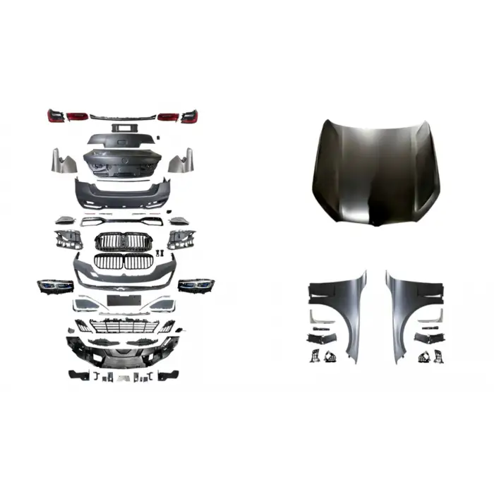 Komple Gövde Kiti F01/F02 [DONUSUM => G11/G12-LCI] PDCli:Ön/Arka, 0-0-Çıkış, Panj-lu, Egz.Uçlu, Kaput/Çamurluk/Bagaj Kap., Far/Stop -Luxury-