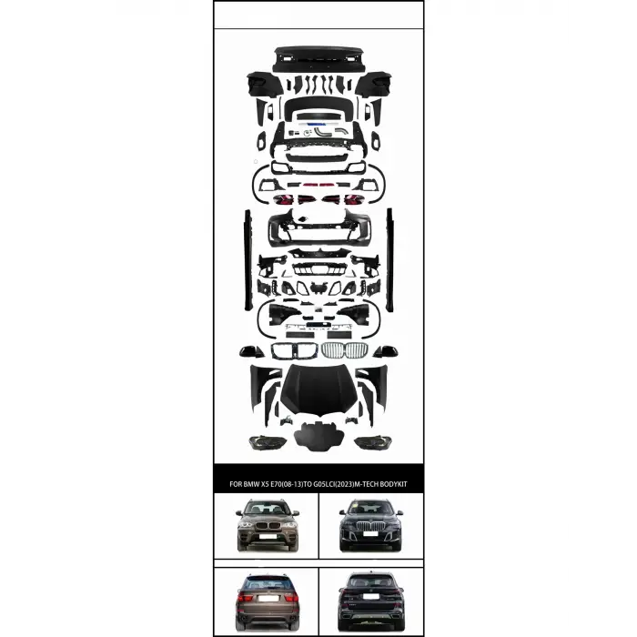 Komple Gövde Kiti X5:E70 [DONUSUM=> X5:G05-LCI] PDCli, <O-O> Egz., Marşp., Panj-lu, Egz.Uçlu, Kaput/Çamurluk/Bagaj, Far/Stop, Çamurluk Dodik -M-Tech- 2007-12