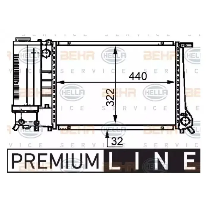 Motor Su Radyatörü E34 E36 [M20 M50 M52] Man.Şanz; AC-