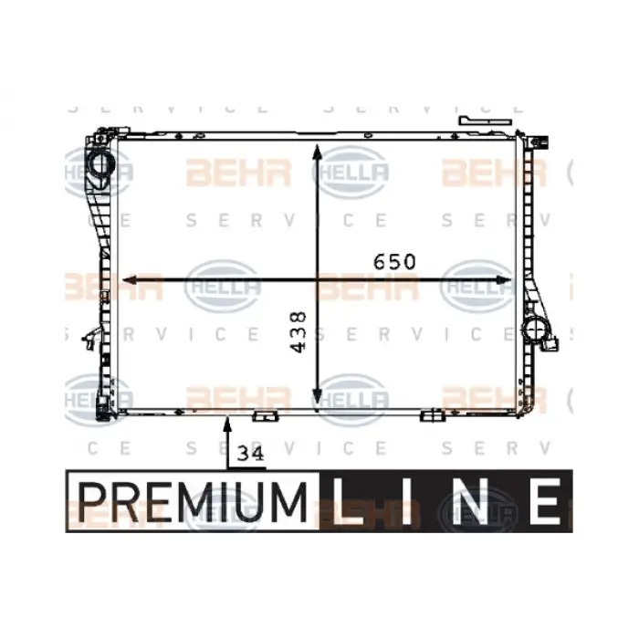 Motor Su Radyatörü E39 E38 [M52 M54 M62] Man/Otm.Şanz; AC+/- 1999-03