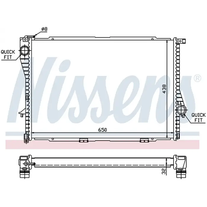 Motor Su Radyatörü E39 E38 [M52 M54 M62] Man/Otm.Şanz; AC+/- 1999-03