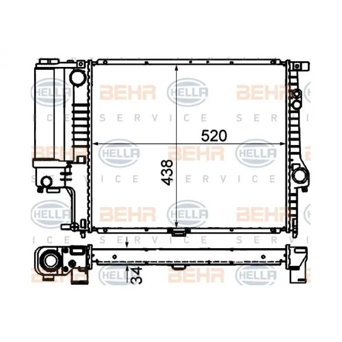 Motor Su Radyatörü E39 [M52] Otm.Şanz; AC+ 1996-98